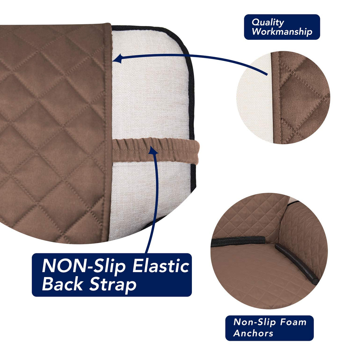 PureFit non-slip foam anchors secure the cover for a snug fit.