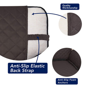 PureFit sofa cover with non-slip foam anchors keeps fabric smooth and secure.