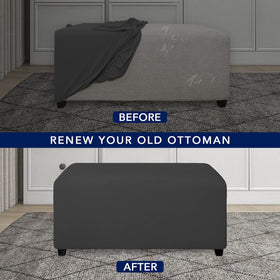 PureFit soft stretch fabric hugs the ottoman for a smooth finish