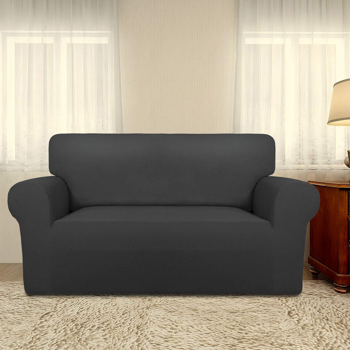 PureFit stretchable fabric forms a snug fit around cushions for smooth appearance