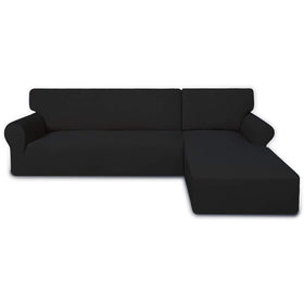 PureFit super stretch sectional cover offers a snug, seamless fit for your 3-seat sofa and chaise.