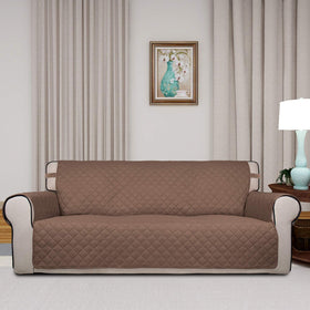 PureFit water resistant sofa protector close-up shows spill protection and easy care.