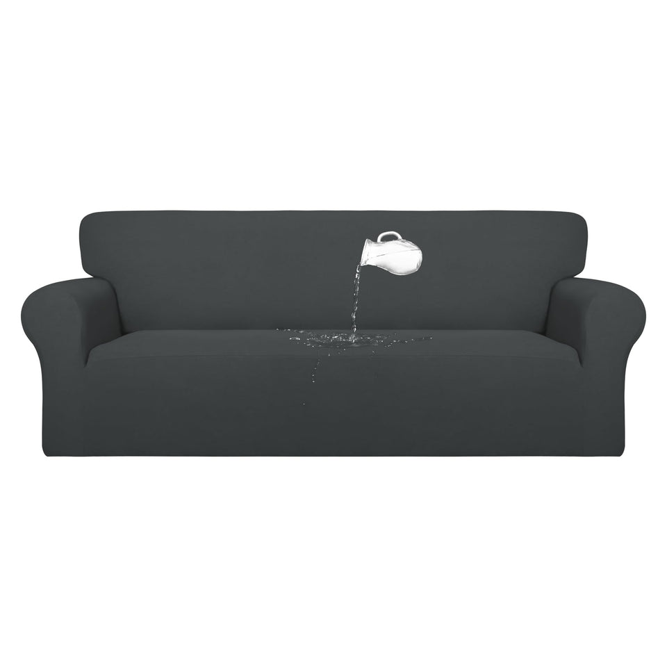 PureFit waterproof stretch sofa cover protecting your couch from spills