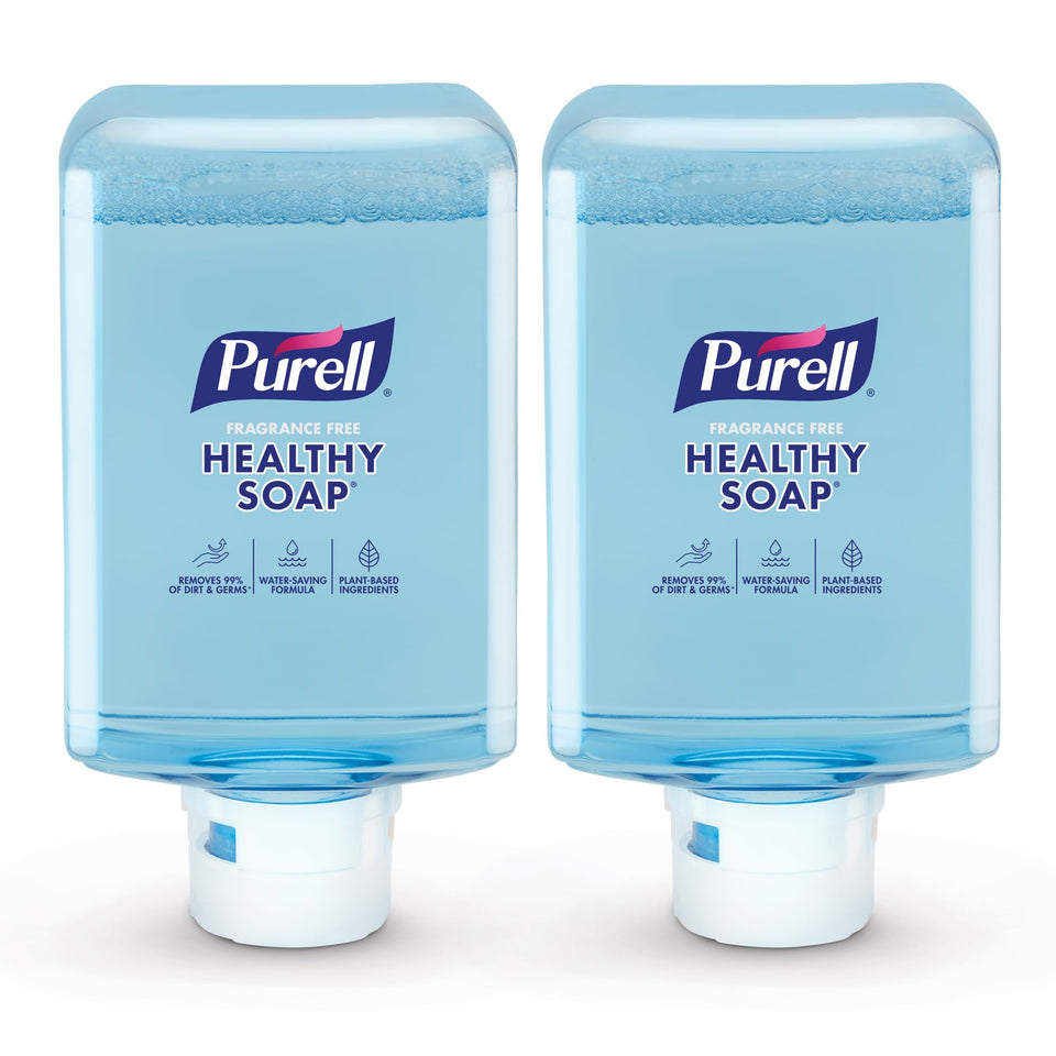 Purell HEALTHY SOAP foam refill 1200 mL, front view, supports quick rinsing and water savings.