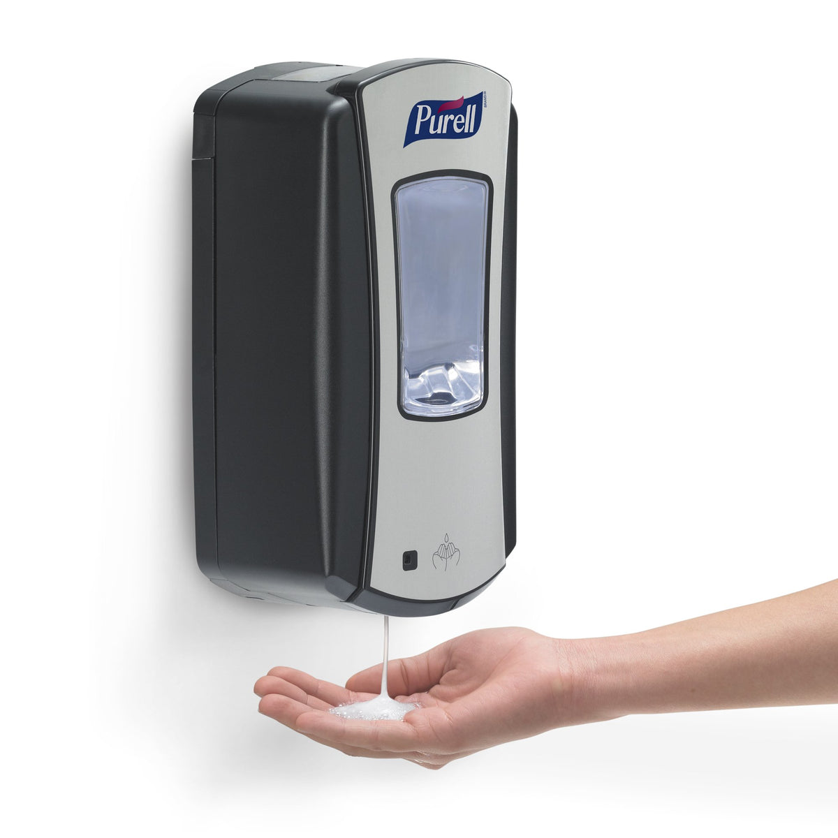 Purell LTX-12 shows large window to monitor refill level