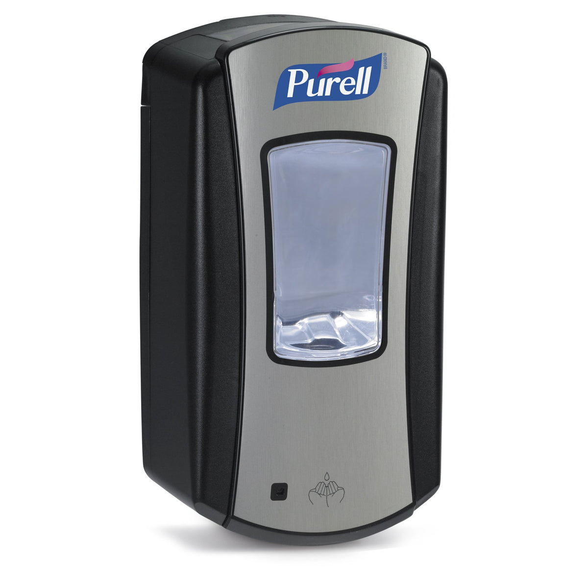 Purell LTX-12 touch-free dispenser chrome-black front view for high-traffic areas