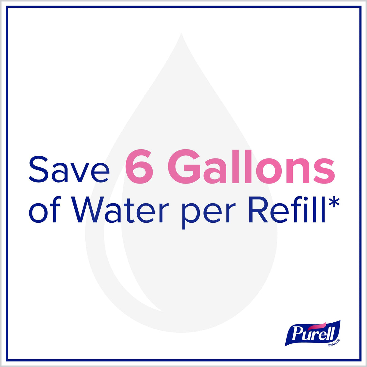 Purell refill packaging highlights recyclable plastic components and sustainability.