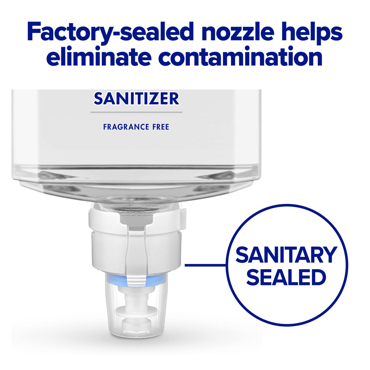 Purell transparent refill bottle makes monitoring levels easy at a glance.