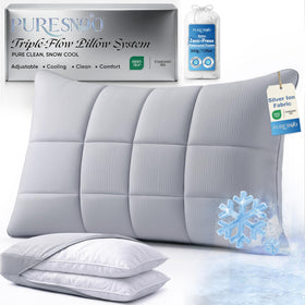 Puresnoo cooling pillow cover closeup shows breathable surface for cooler nights.