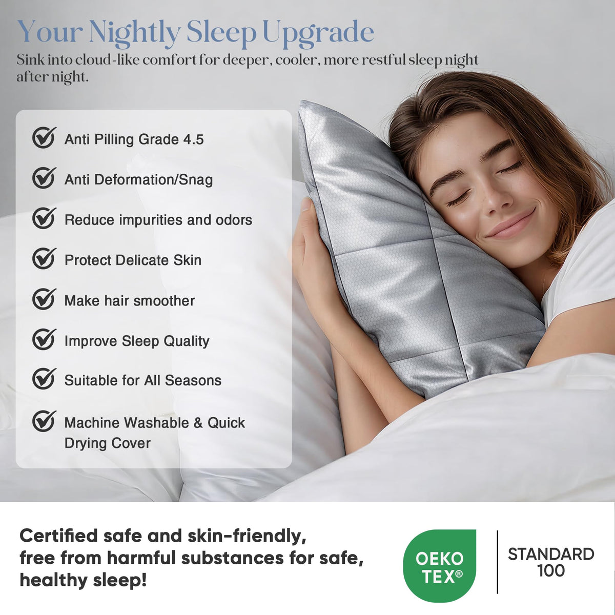 Puresnoo night time comfort balances soft plush with firm support.