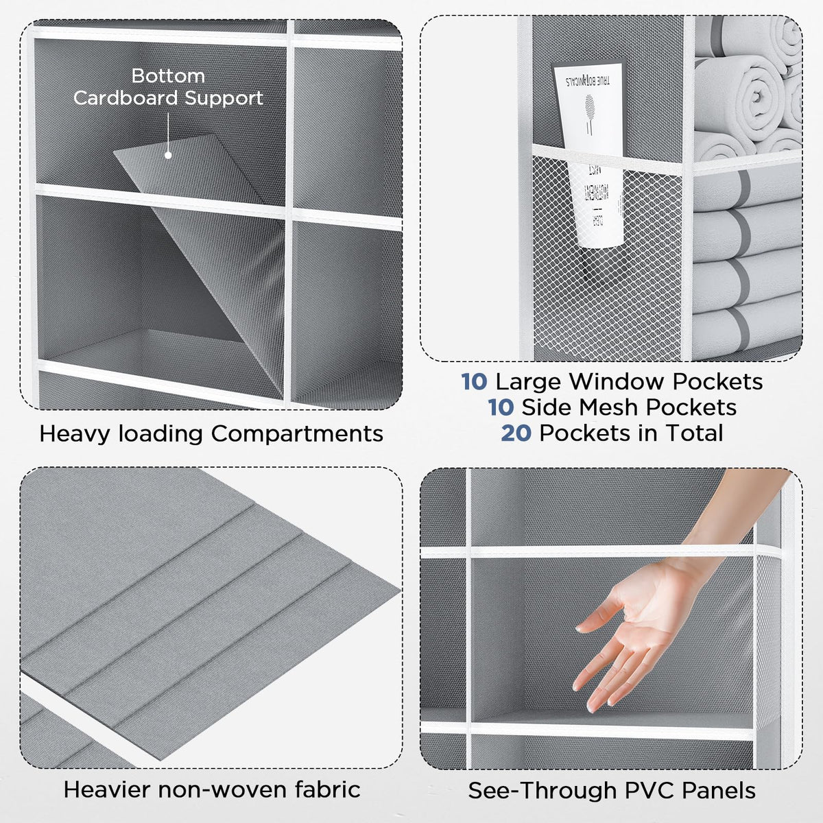 PureSpace side pockets keep cosmetics and toiletries within easy reach.