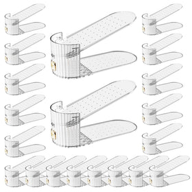 PureSprout adjustable slot organizer with double-deck riser keeps shoes neatly stacked, saving closet space.