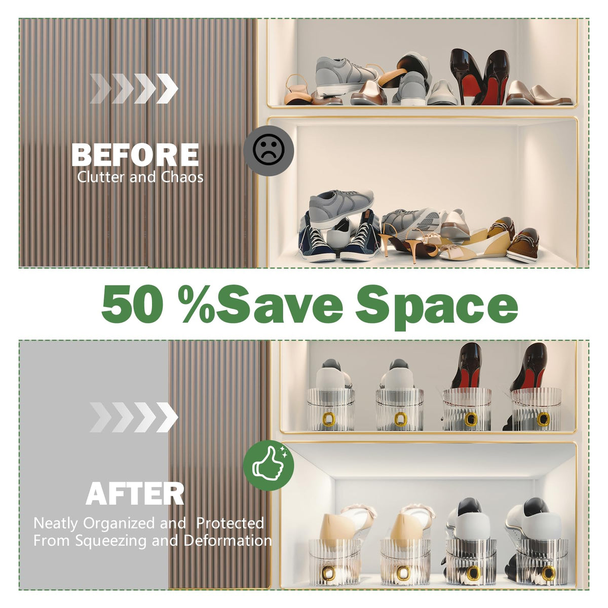 PureSprout anti-slip design keeps upper shoes secure on the rack.