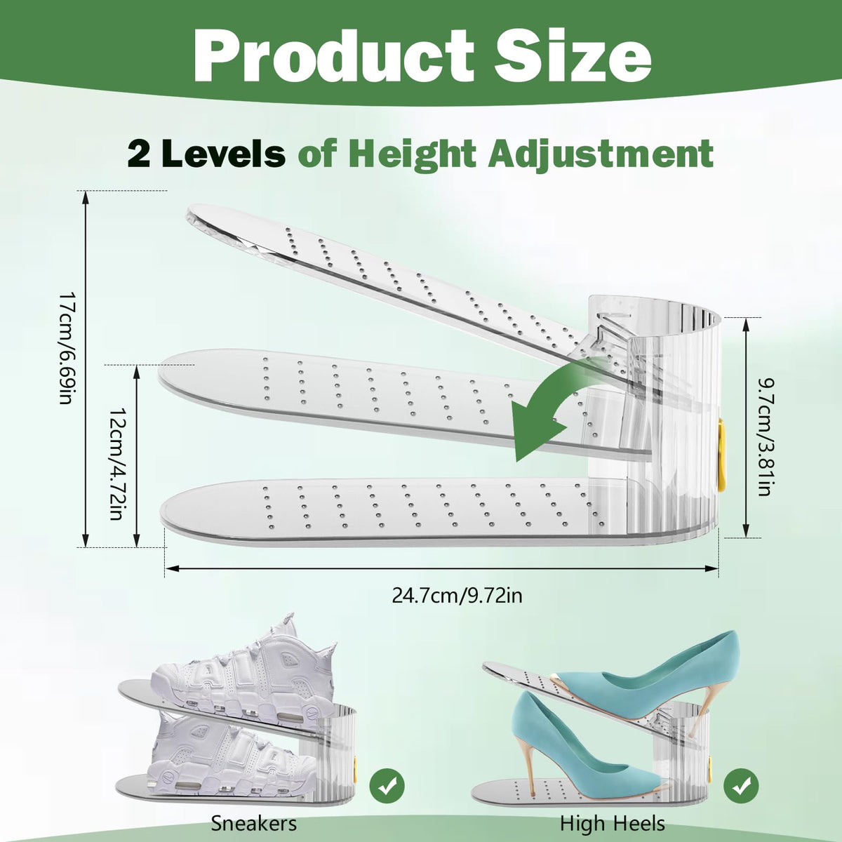 PureSprout space-saving design helps you locate the right pair quickly in smaller closets.