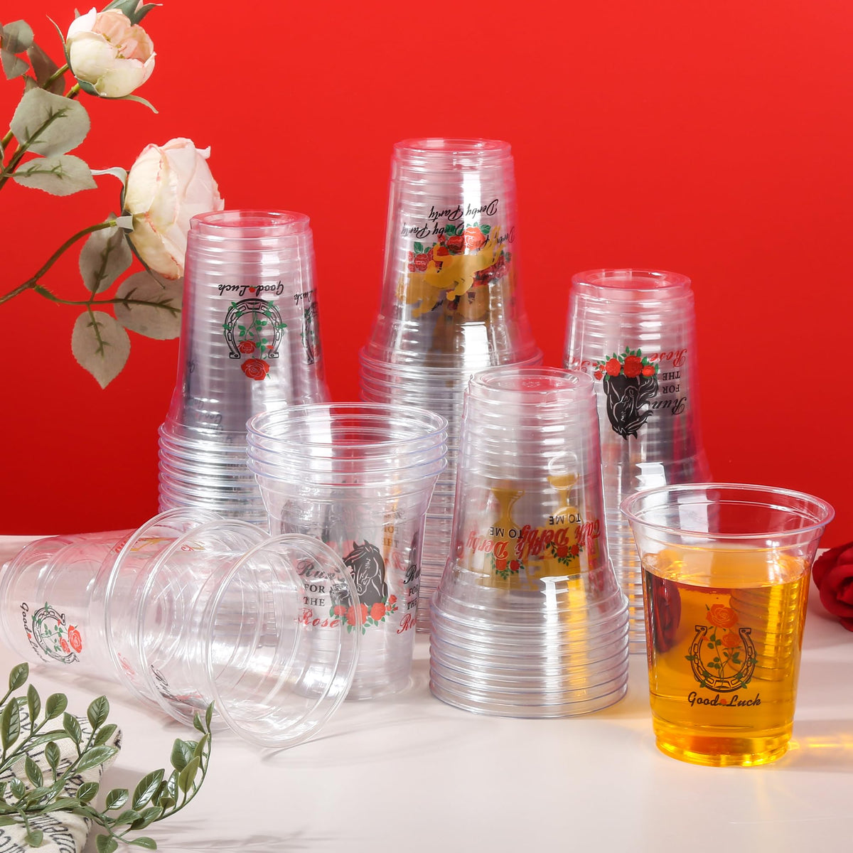 Purhapfre Derby Day tableware highlights horse-theme decor and elegant setup.