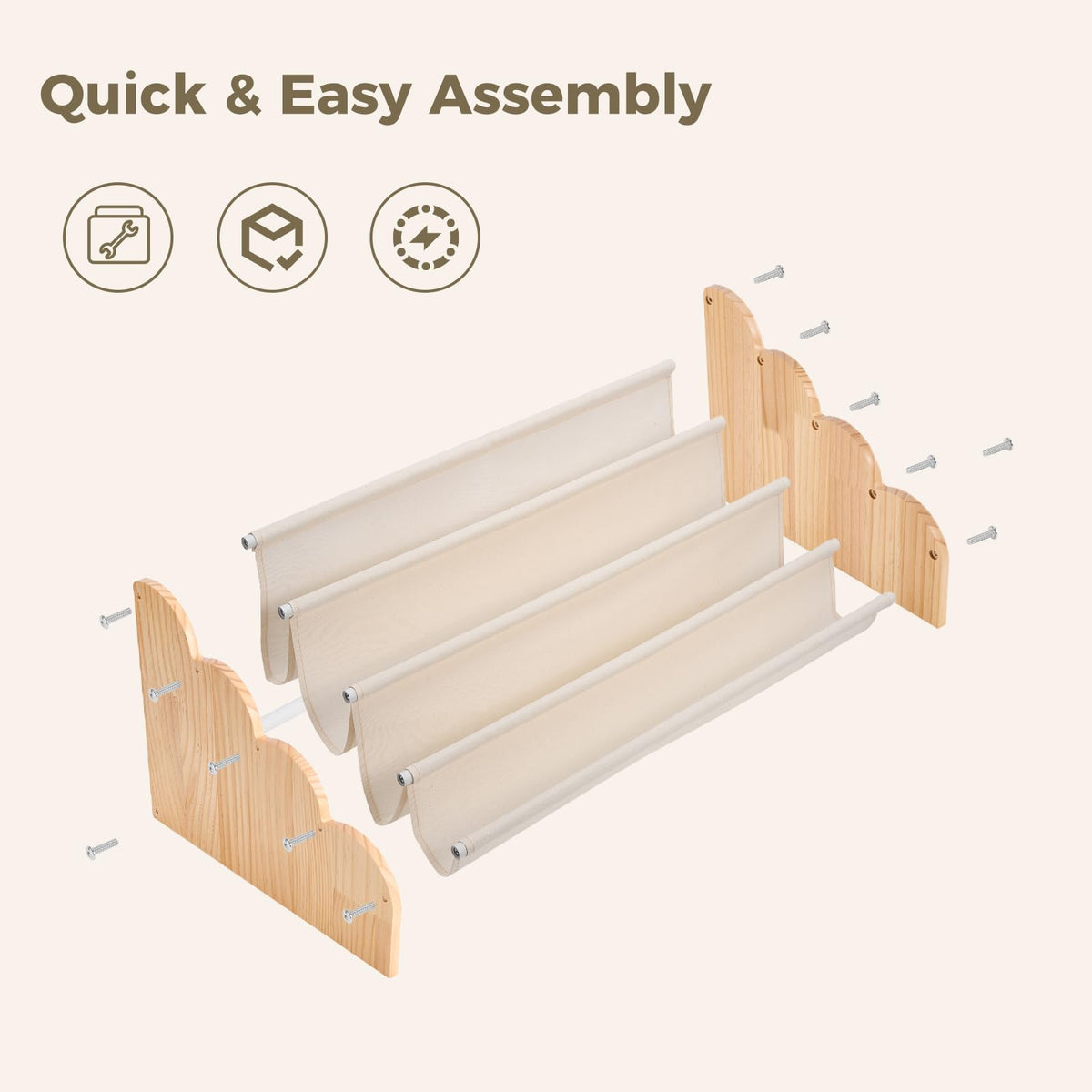 Puricon quick-assembly bookshelf suits busy homes and growing libraries.