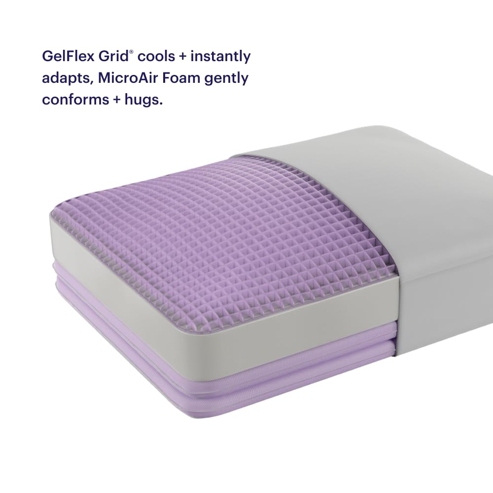 Purple DreamLayer Pillow cooling cover remains breathable and moisture-wicking during use.