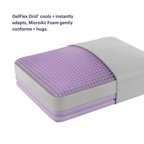 Purple DreamLayer Pillow cooling cover remains breathable and moisture-wicking during use.