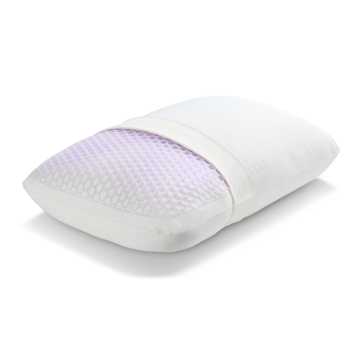 Purple GridCloud Pillow with GelFlex Grid top layer for gentle alignment.