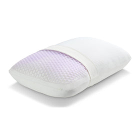 Purple GridCloud Pillow with GelFlex Grid top layer for gentle alignment.