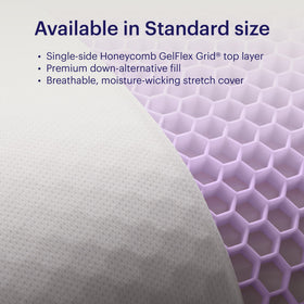 Purple GridCloud Pillow cooling comfort during night-time use.