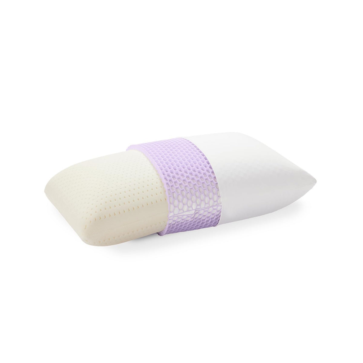 Purple Harmony Pillow front view highlights weightless support for all-night comfort