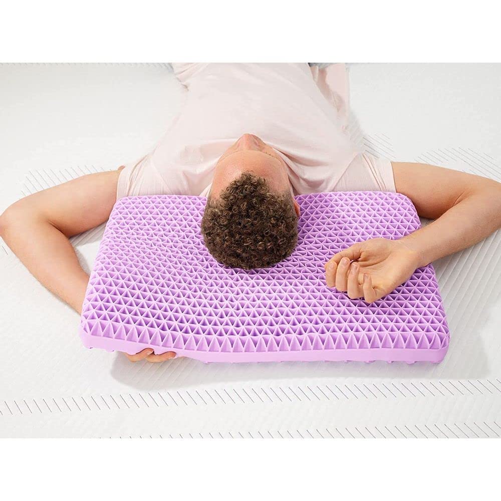 Purple Pillow cooling channels highlight open-air design for cooling