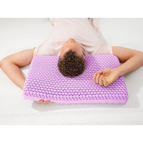 Purple Pillow cooling channels highlight open-air design for cooling