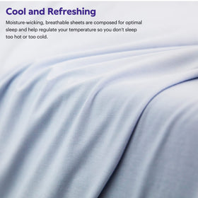 Purple SoftStretch breathable fabric helps regulate temperature overnight.