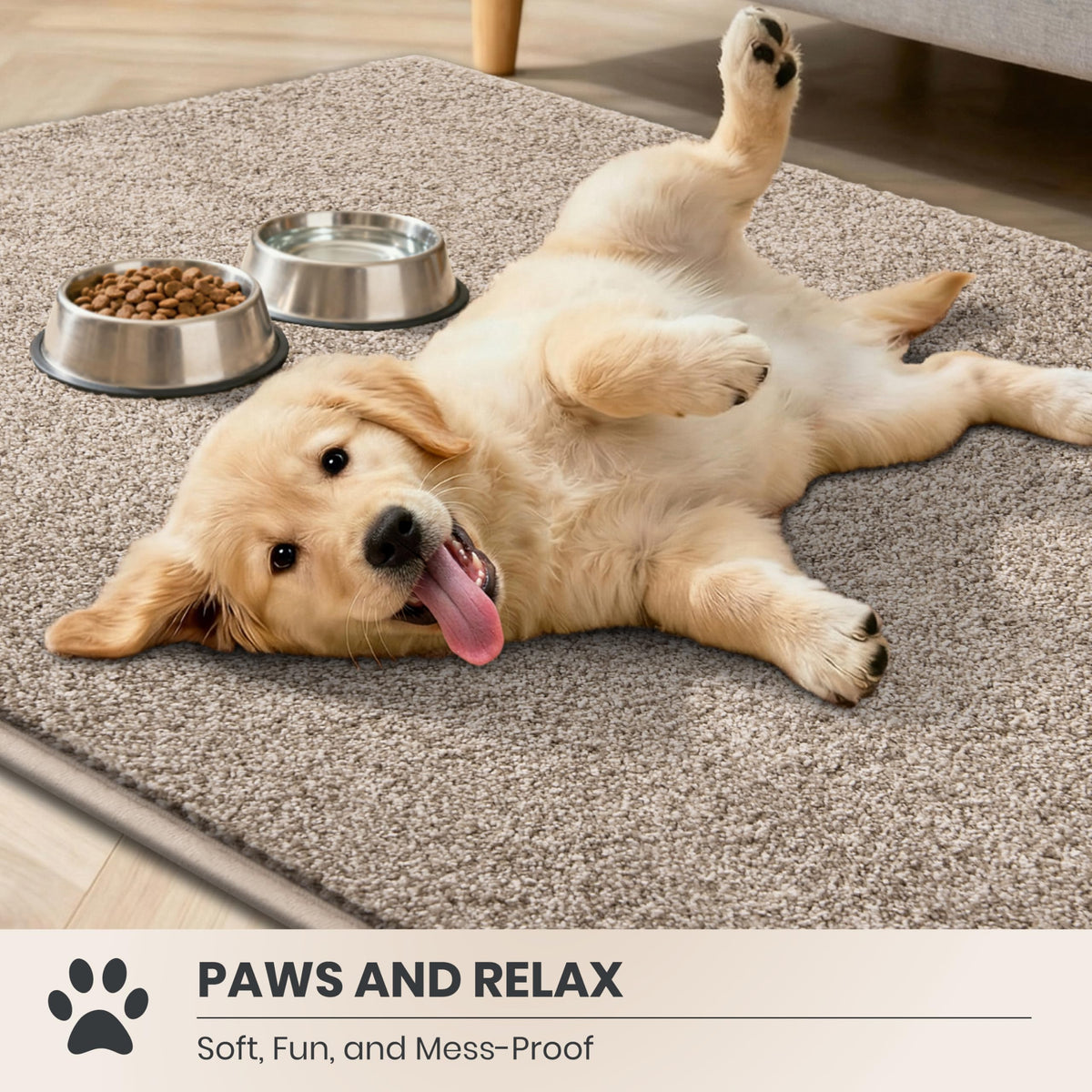 PURRUGS dirt-trapping door mat non-slip back keeps it securely in place.