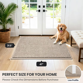 PURRUGS dirt-trapping door mat taupe color complements neutral interiors.