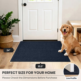 PURRUGS navy blue indoor front door mat for mud and wet shoes