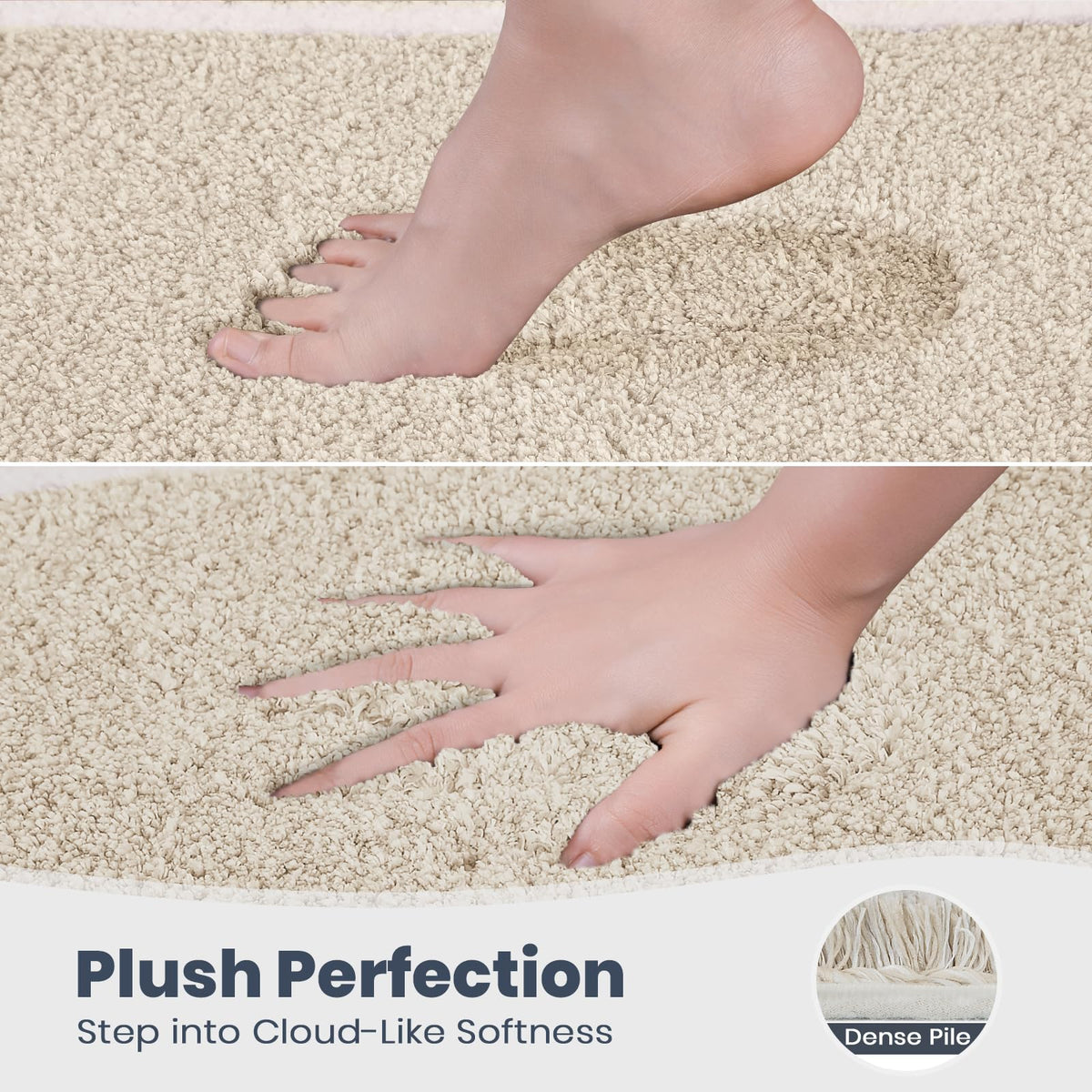 PURRUGS rug demonstrates high absorbency to keep bathroom floors dry.
