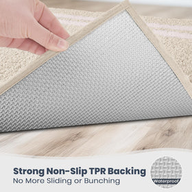 PURRUGS bath rug is machine washable for effortless cleaning.