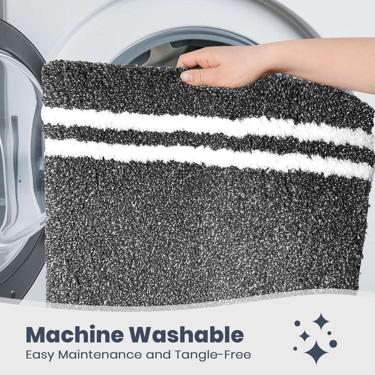 PURRUGS bathroom rug charcoal color adds a versatile, modern touch to bathrooms.
