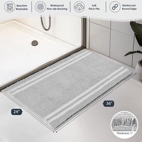 Purrugs bathroom rug beside the tub enhances step-out comfort.