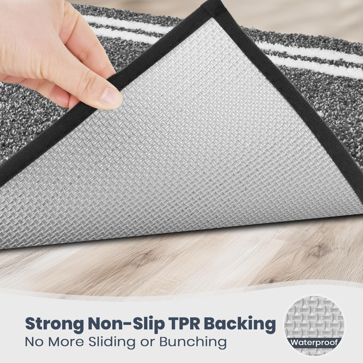 PURRUGS bathroom rug machine-washable for convenient cleaning and long-lasting softness.