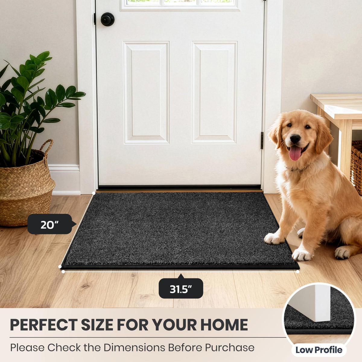 PURRUGS charcoal mat ideal for entryways and busy households.