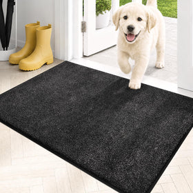 PURRUGS dirt-trapping mat front view, low-profile design for smooth door operation.