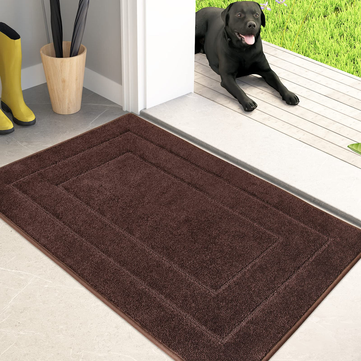 Purrugs Dirt Trapping Door Mat at entryway catches mud and moisture