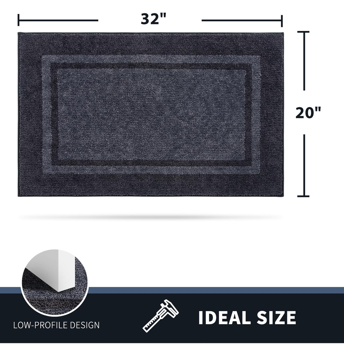 PURRUGS dirt-trapping door mat bluish-grey charcoal color complements halls.