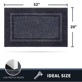 PURRUGS dirt-trapping door mat bluish-grey charcoal color complements halls.