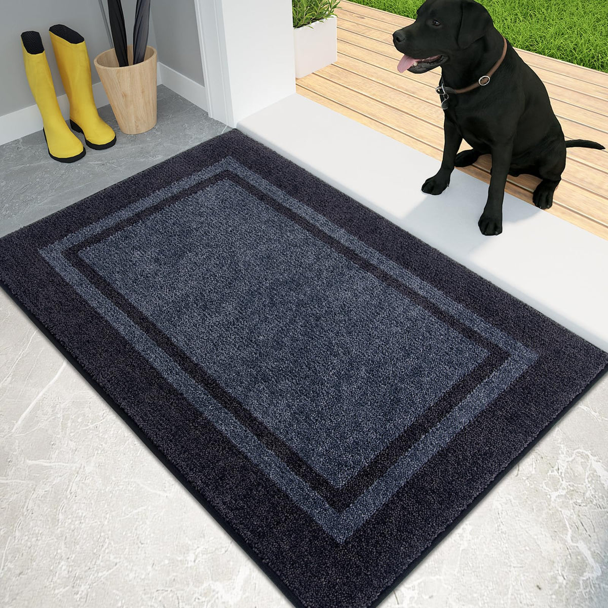 PURRUGS dirt-trapping door mat front view captures mud and moisture for a cleaner entry.