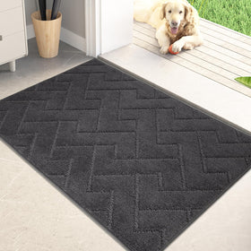 Purrugs dirt-trapping door mat 24x35 charcoal traps dirt at the door for cleaner floors.