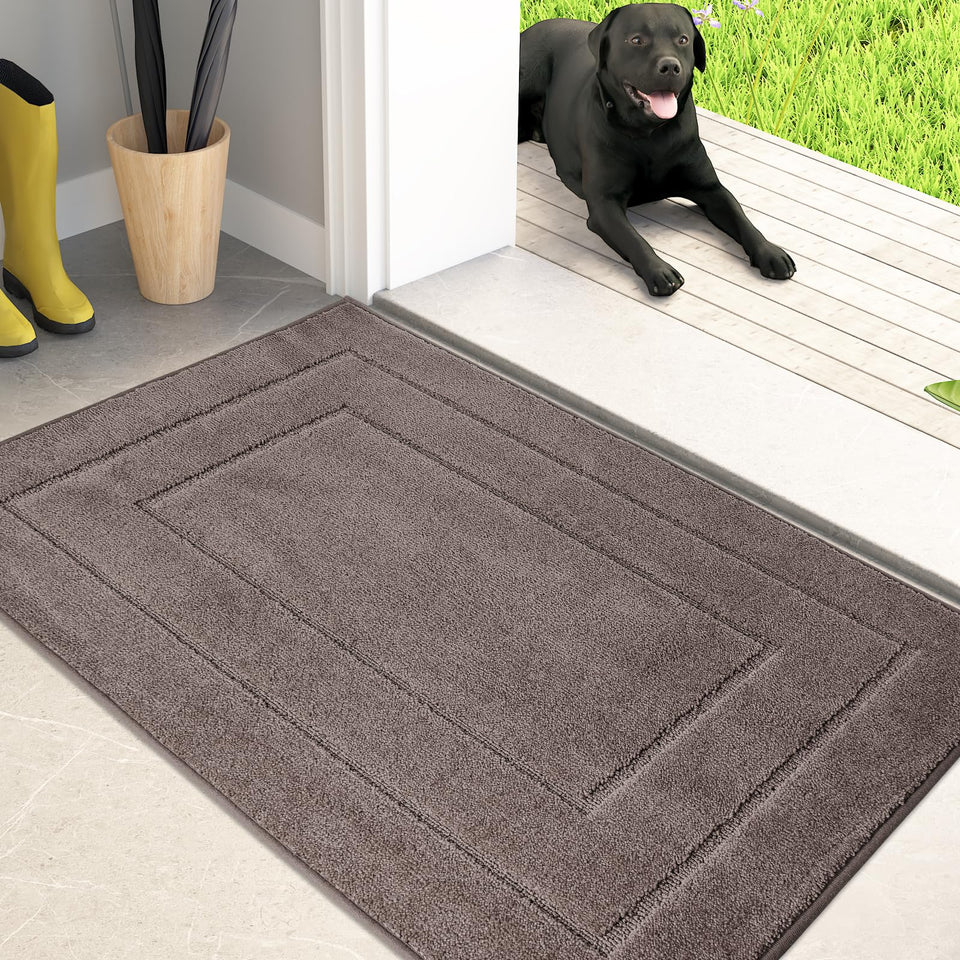 PURRUGS dirt trapping door mat with heavy moisture capture for muddy footwear.