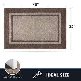 PURRUGS dirt-trapping door mat color beige-grayish brown complements entryways.