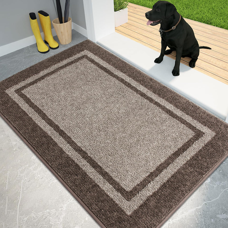 PURRUGS dirt-trapping door mat 32x48 front view protects entryway and keeps floors clean.