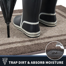 PURRUGS dirt-trapping door mat non-slip back keeps mat in place.