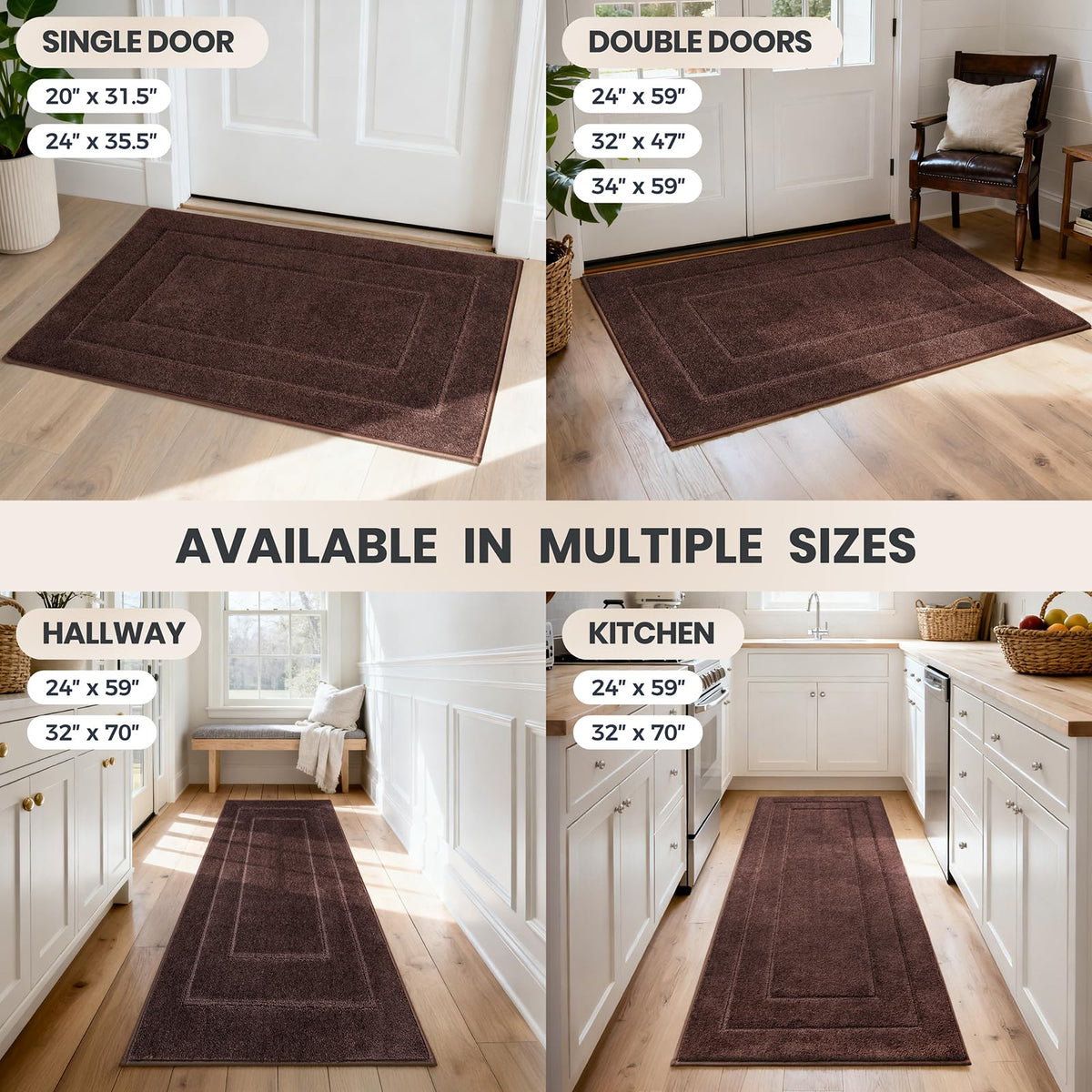 Purrugs Dirt Trapping Door Mat brown color blends with foyer decor