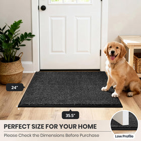 PURRUGS charcoal color mat complements decor while trapping dirt